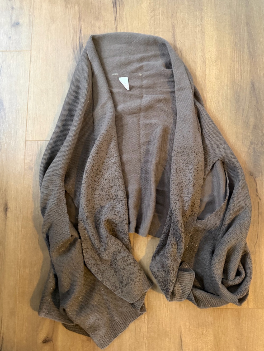 Merona Brown Open-Front Draped Cardigan